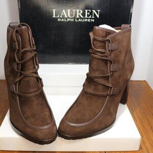 Lauren Ralph Lauren Chestnut Brown Mabel Lace-Up Women’s Boots.